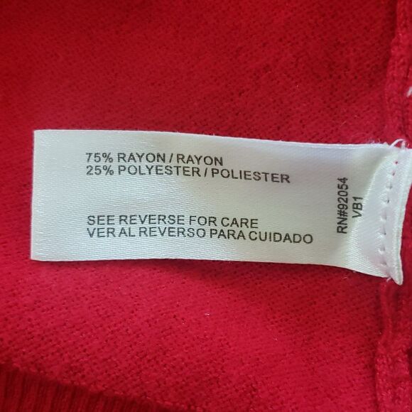 Vintage 80's Cardigan Sweater Black Soutache Red Faceted Buttons - Picture 13 of 14